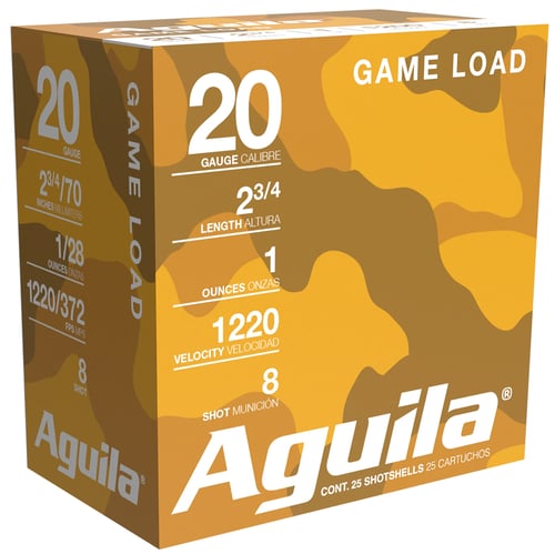 AGUILA SHOTSHELL 20GA 1OZ 25RD 10BX/CS #8