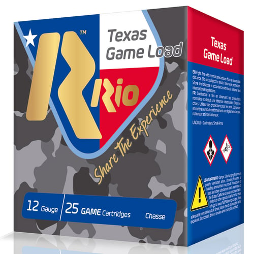 RIO AMMUNITION TGHV368TX Top Game Texas Game Load High Velocity 12 Gauge 2.75
