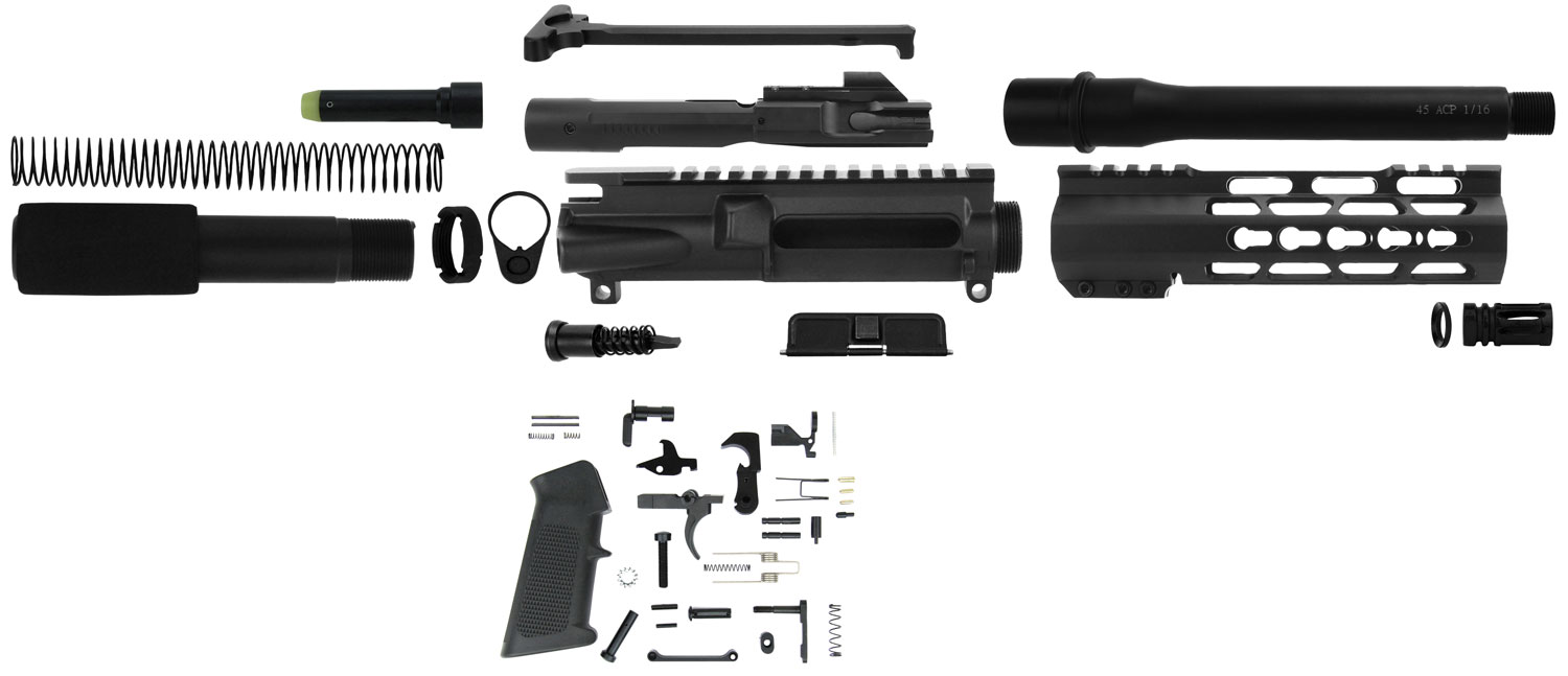 TacFire SSPK45ACPLPKK AR Build Kit KeyMod 45 ACP Black