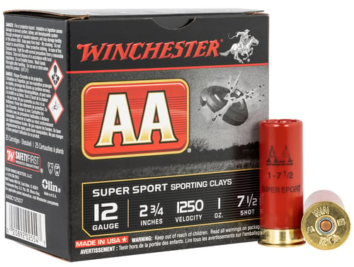 Winchester Ammo AASC12507 AA Super Sport Sporting Clay 12 Gauge 2.75