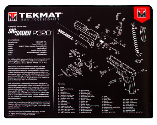 TekMat TEKR20SIGP320 Sig Sauer P320 Ultra 20 Cleaning Mat Sig P320 Parts Diagram 15