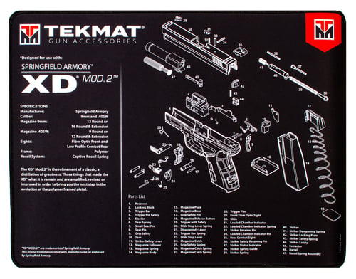 TekMat TEKR20XDMOD2 Springfield XD Mod2 Ultra 20 Cleaning Mat Springfield XD Mod2 Parts Diagram 15