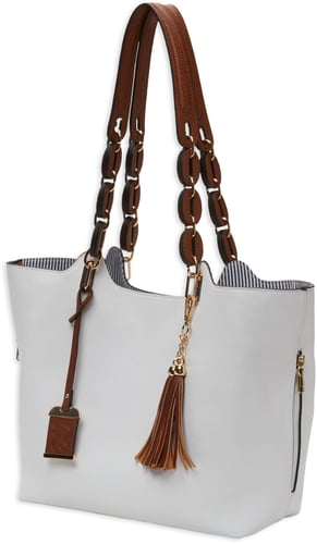 Bulldog BDP055 Tote Style Purse Braided White Leather Shoulder Most Small Pistols & Revolvers Ambidextrous Hand