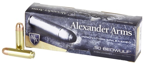 Alexander Arms AB350RSBOX Round Shoulder  50 Beowulf 350 gr Flat Point 20 Per Box/ 10 Case