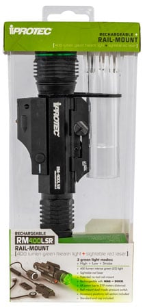 iProtec 6794 RM400LSR Firearm Light and  Laser Combo  Black Anodized 40/400 Lumens Green Light Red Laser