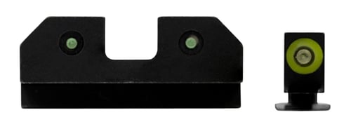 XS Sights GLR013P6G R3D  Night Sights fits Glock  Black | Green Tritium Green Outline Front Sight Green Tritium  Rear Sight