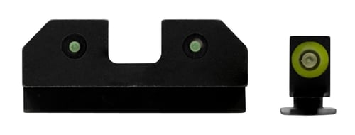 XS Sights GLR014P6G R3D  Night Sights fits Glock  Black | Green Tritium Green Outline Front Sight Green Tritium  Rear Sight