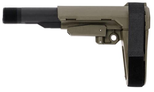 SB Tactical SBA3-04-SB SBA3 Brace 6 Position OD Green Synthetic with Carbine Receiver Extension, 6.75