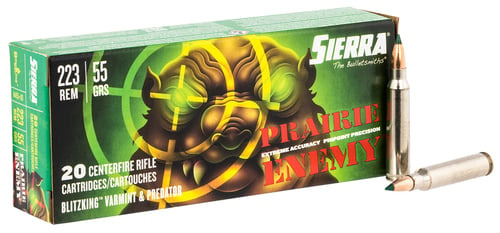 Sierra A145509 Prairie Enemy  223Rem 55gr Sierra BlitzKing 20 Per Box/ 10 Case | .223 REM | 604544658958