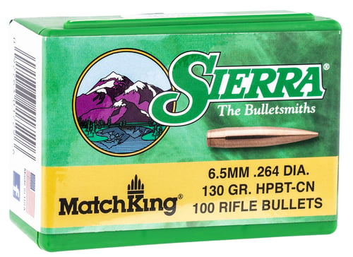 Sierra 1729 MatchKing  6.5 Creedmoor .264 130 gr Hollow Point Boat Tail/ 100 Per Box