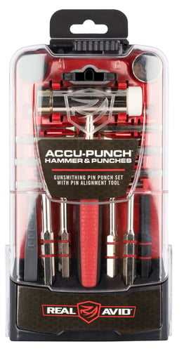 Real Avid AVHPS Accu-Punch Hammer & Punches Red Steel Rubber Handle