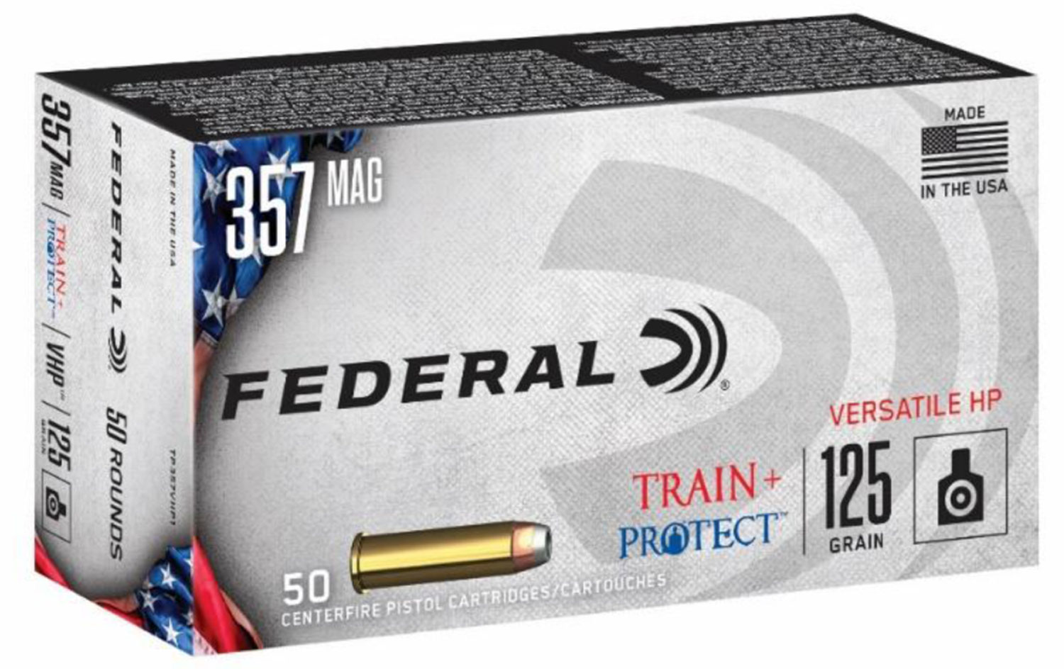 Federal TP357VHP1 Train + Protect  357 Mag 125 gr Versatile Hollow Point 50 Per Box/ 10 Case