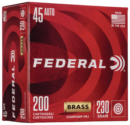 Federal WM52332 Champion Training 45 ACP 230 gr Full Metal Jacket 200 Per Box/ 5 Case