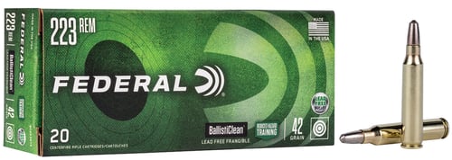 Federal BC223NT5 BallistiClean Reduced Hazard Training 223 Rem 42 gr Lead Free Frangible 20 Per Box/ 25 Case