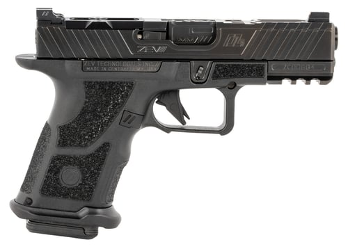 ZEV OZ9CCPTBBNS OZ9 Elite Compact 9mm Luger Caliber with 19+1 Capacity, Black Picatinny Rail Frame, Serrated/Optic Cut Black Stainless Steel Ported Slide, Polymer Grip & Night Sights