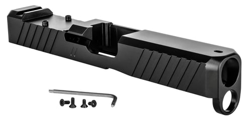 ZEV Z19 DUTY STRP SLD RMR CUT GEN5 BLKZ19 Duty Stripped Slide w/ RMR Cut Black - Glock 19 Gen 5 - The Duty Slide is our utilitarian package filled with modern features and built with quality materials for the no-nonsense end user - Purpose driven design features like cocking sels for the no-nonsense end user - Purpose driven design features like cocking serrationsrrations