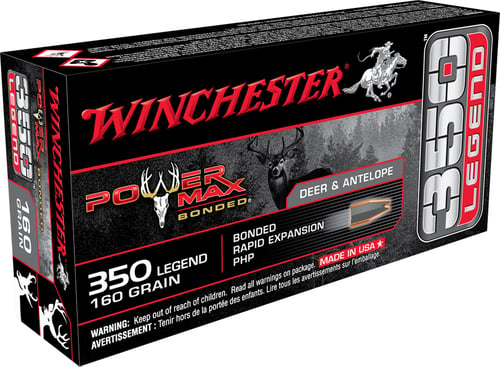 Winchester Ammo X3501BP Power Max Bonded  350 Legend 160 gr Bonded Rapid Expansion PHP 20 Per Box/ 10 Case