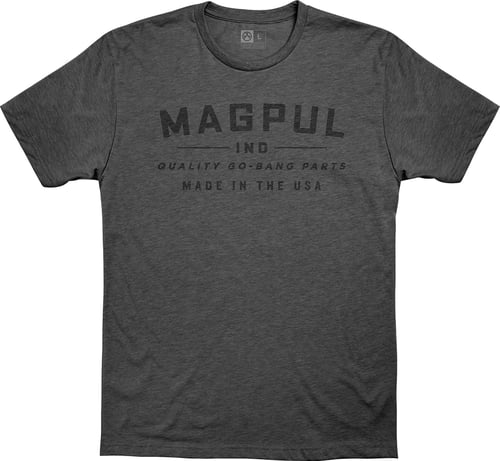 Magpul MAG1112-011-S Go Bang Parts Mens T-Shirt Charcoal Gray Short Sleeve Small