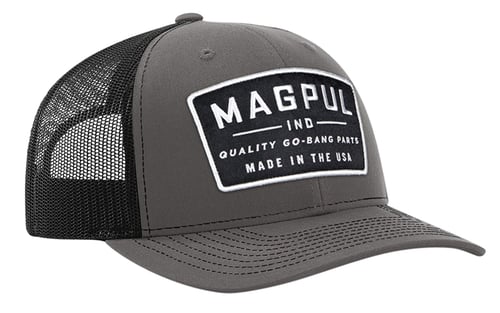 Magpul MAG1102-014 Go Bang Trucker Hat Black/Gray Adjustable Snapback OSFA Structured
