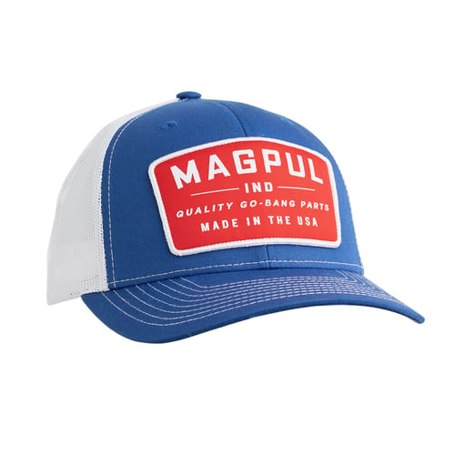 Magpul MAG1102-423 Go Bang Trucker Hat Blue/White Adjustable Snapback OSFA Structured