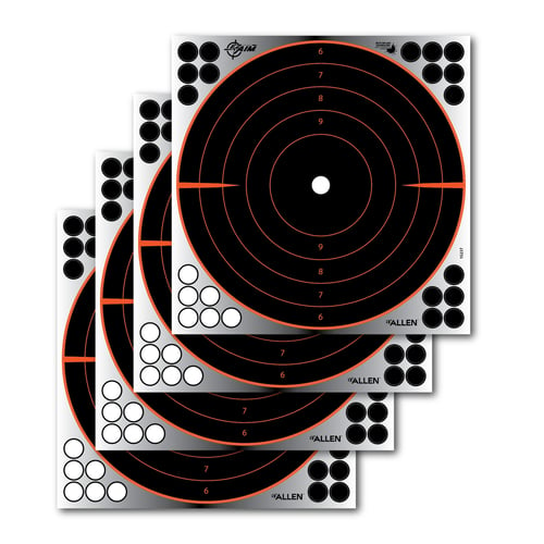 EzAim Reflective Bullseye Adhesive Target  <br>  12x12 4 pk.