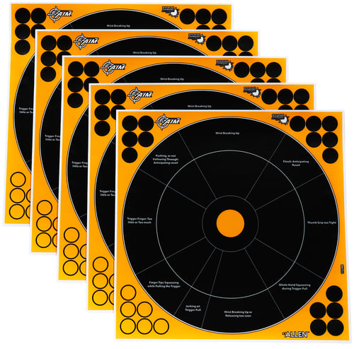 EZ-Aim 15248 Splash Reactive  Handgun Trainer Adhesive Black / Orange 5 Pack