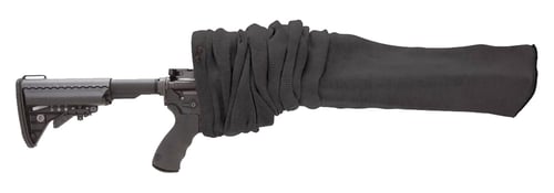 Tac Six 13255 Tactical Rifle Sock  made of Knit with Black Finish, Silicone Treatment & Cinch Closure for Tactical Firearms w/wo Scope 55