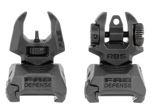 FAB Defense FX-FRBSKIT Front/Rear Flip Up Sights  AR-15, M4, M16 Folding Black