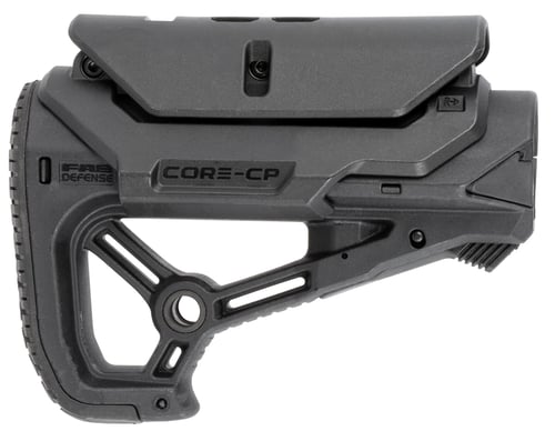 FAB Defense FXGLCORESCP GL-Core S CP CQB Optimized Combat Buttstock w/Adjustable Cheek-Rest for AR-15/ M4 Black Fiberglass Reinforced Polymer