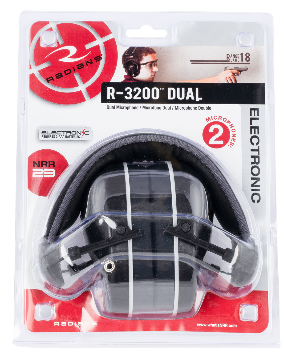 Radians R3200 Dual Mic Electronic Earmuff