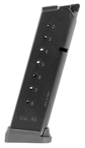 Two Mec-Gar 1911 Government Full-Size 45ACP 8-Round Magazines – MGCG4508BPF – Fast Ship