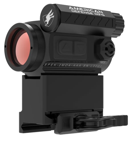 American Defense Mfg RDT1LT Spek T1 Black 1x20mm 2 MOA Red Dot Reticle