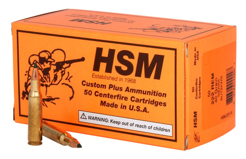 HSM 2225N Varmint  222 Rem 40 gr Sierra BlitzKing 20 Per Box/ 25 Case