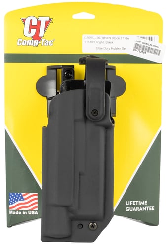 Comp-Tac C865GL235RBKN Blue Duty Optic Ready OWB Black Kydex Belt Mount/Paddle Compatible w/ Glock 17 Gen5 Belt 1.50