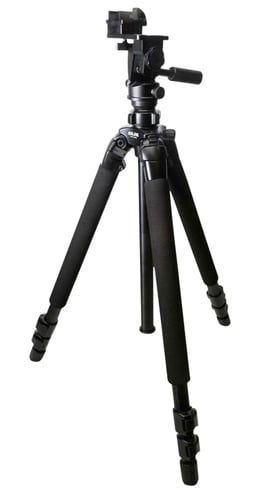 KOPF Jager KJ85003K Folding Tripod K700 Tripod made of Aluminum with Black Finish, Adjustable Reaper Rail, 3-Level Leg Extension, 21-87 Degree Pan & Tilt