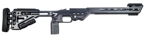 MasterPiece Arms COMPCHASSISREMLABLK20 Comp Chassis  MPA with V-Bedding & Adjustable Cheek Riser Black Cerakote Aluminum for Remington 700 LA