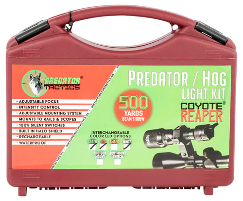 Predator Tactics 97526 Coyote Reaper  Matte Black White/Red/Green LED
