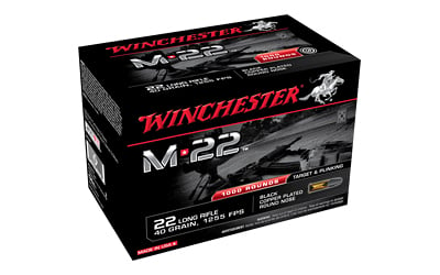 Winchester S22LRT M-22 Rimfire Ammo 22 LR, LRN, 40 Grains, 1255 fps