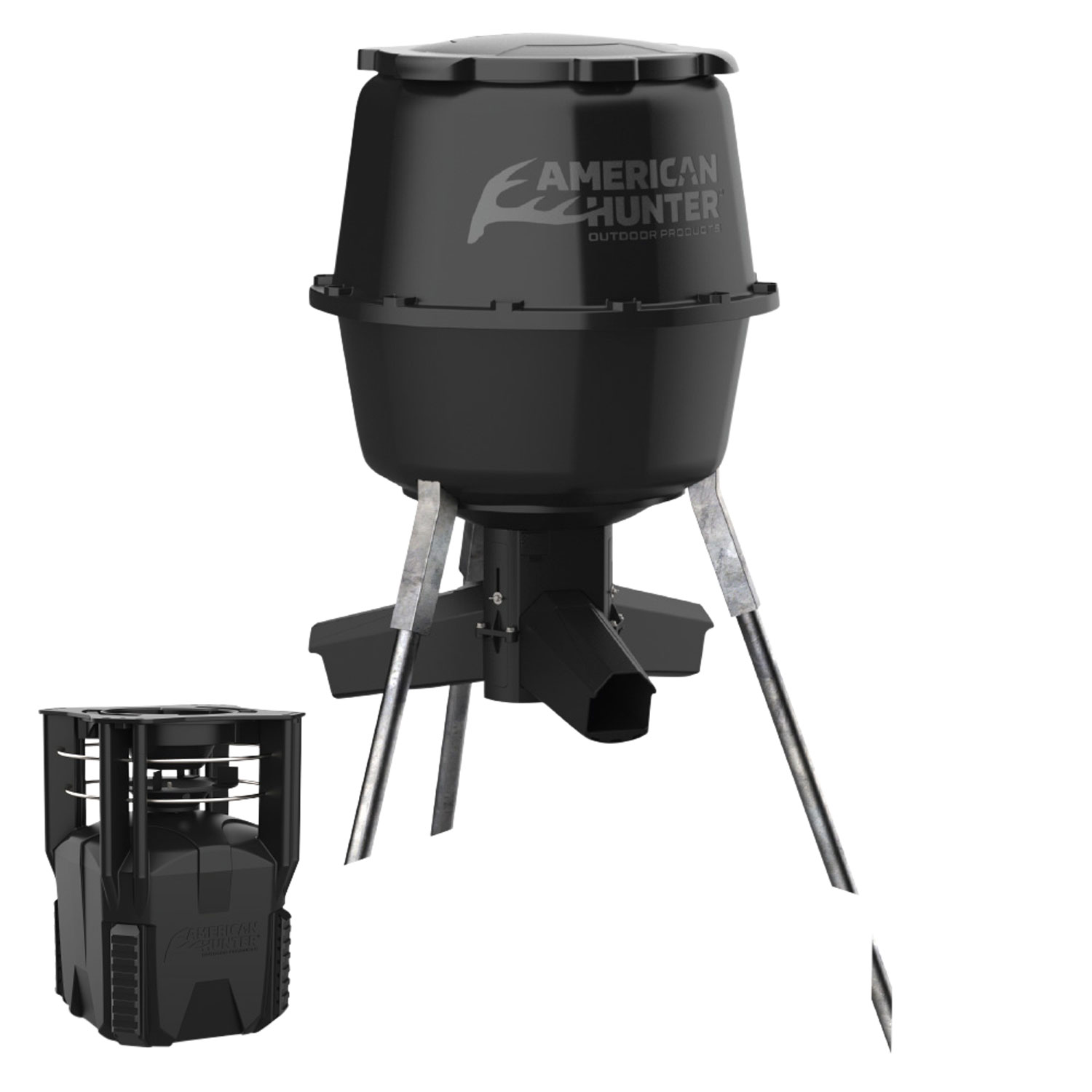 American Hunter AH225XDPRO XD-Pro w/Nesting Hopper 16 Programs 1-60 Seconds Duration 30 Gallon Capacity Black