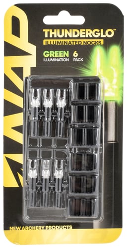 NAP NAPILLNGR Thunderglo Illuminated Nock Green Polycarbonate Aluminum Shaft/ 6 Pack