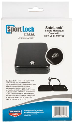 Birchwood Casey 04405 SafeLock  Open With Key Black Steel Firearm Fit- Handgun