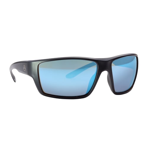 Magpul MAG1146-1-001-3020 Terrain Eyewear UV Resistant, Polarized Polycarbonate Rose Blue Mirror Lens with Black Wraparound Frame for Adults