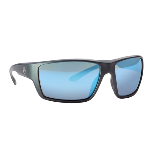 Magpul MAG1146-1-020-3020 Terrain Eyewear UV Resistant, Polarized Polycarbonate Rose Blue Mirror Lens with Gray Wraparound Frame for Adults