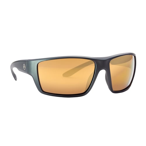 Magpul MAG1146-1-020-2030 Terrain Eyewear UV Resistant, Polarized Polycarbonate Bronze Gold Mirror Lens with Gray Wraparound Frame for Adults