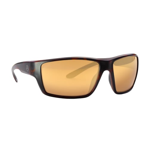 Magpul MAG1146-1-204-2030 Terrain Eyewear UV Resistant, Polarized Polycarbonate Bronze Gold Mirror Lens with Tortoise Wraparound Frame for Adults