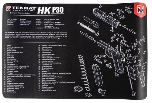 TekMat TEKR17HKP30 HK P30 Cleaning Mat Black/White Rubber 17