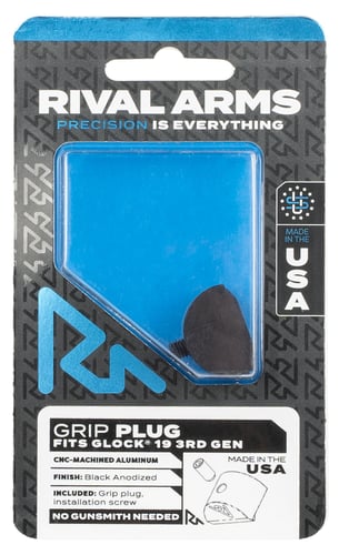 Rival Arms RA75G201A Grip Plug  Compatible w/Glock 19 Gen3, Black Anodized Aluminum
