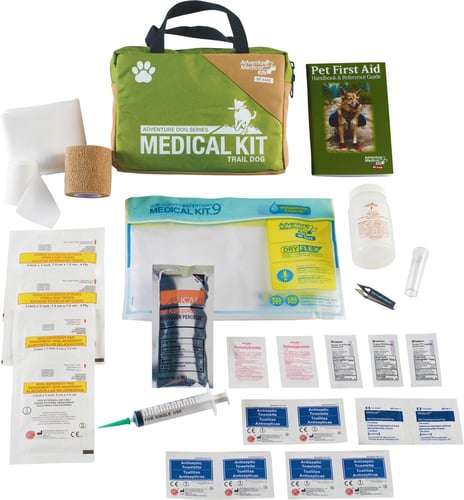 Adventure Medical Kits 01350115 Adventure Trail Dog Medical Kit Treats Injuries Green