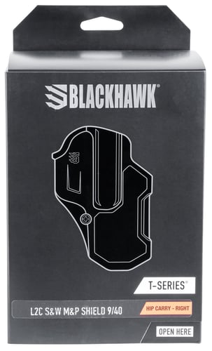 Blackhawk 410759BKR T-Series L2C Non-Light Bearing OWB Black Polymer Belt Slide Fits S&W M&P Shield 9/40 Right Hand