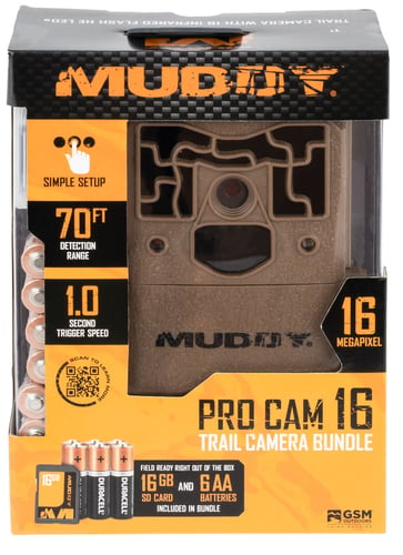 MUDDY PRO CAM 16MP BUNDLE W/6 AA BATTERIES & 16GB SD CARD